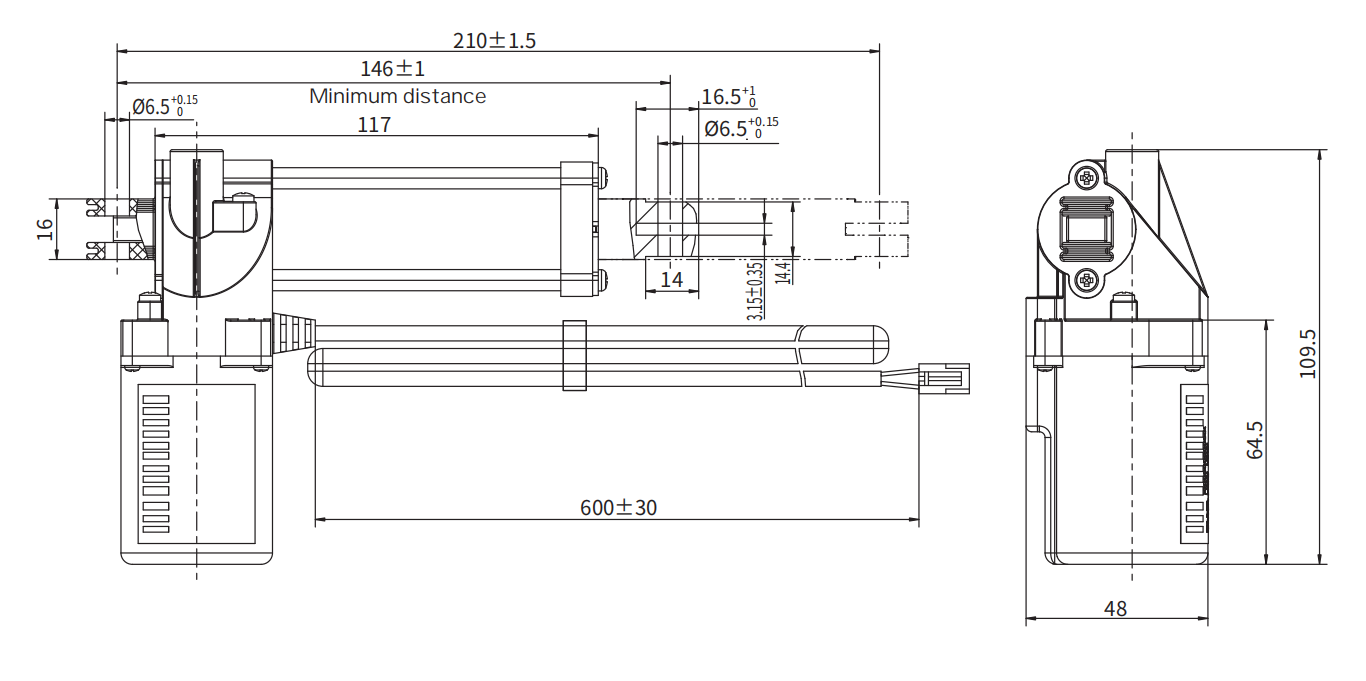 Linear push rod motor ZXJ1-28